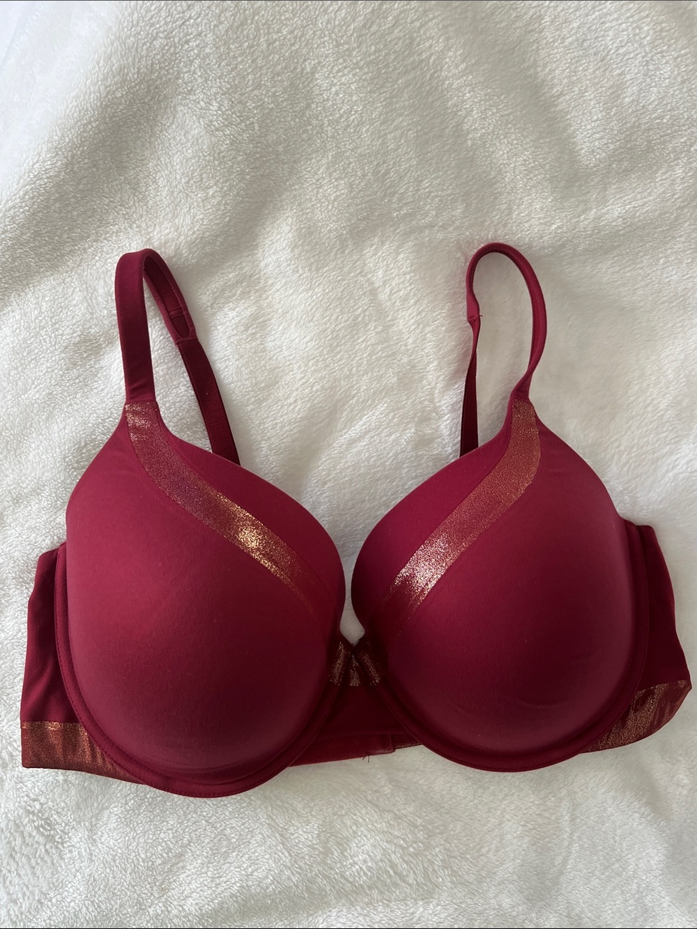 Victoria's Secret Padded Bra in Deep Wine with Shimmer Accent